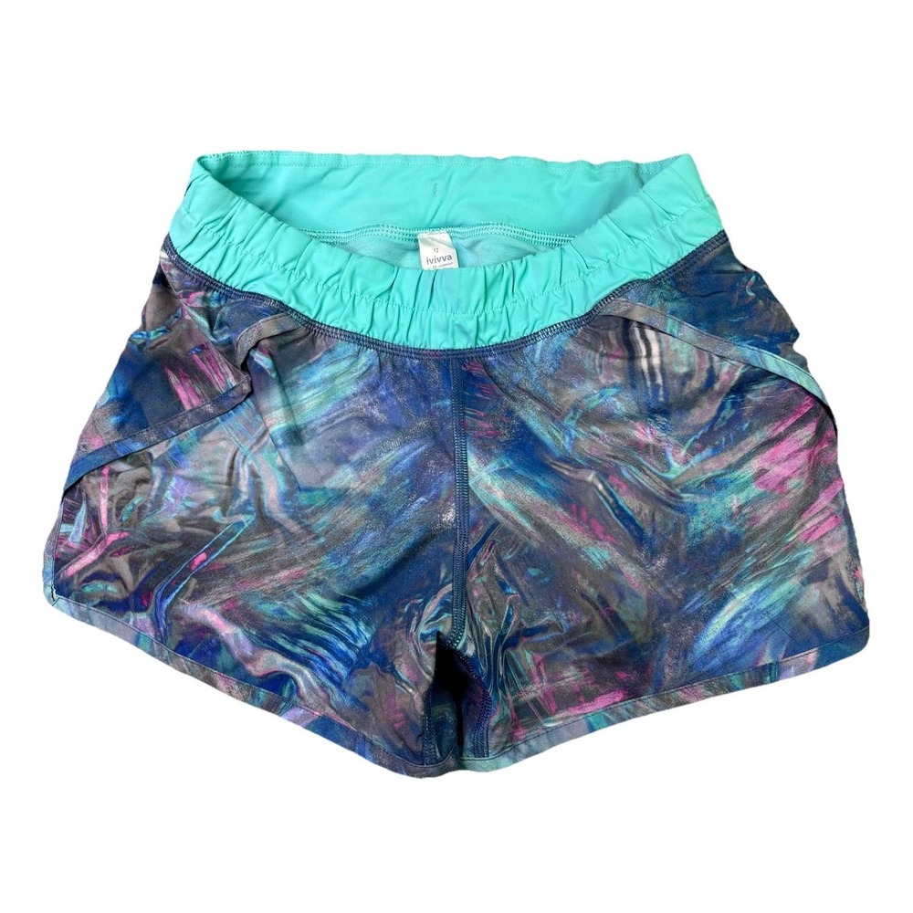 Ivivva by Lululemon Girl's Shorts Size 12 Lightening Stride Blue and Pink